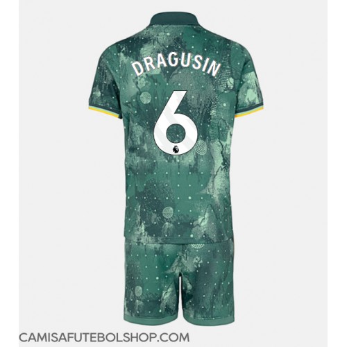 Camisa de time de futebol Tottenham Hotspur Radu Dragusin #6 Replicas 3º Equipamento Infantil 2024-25 Manga Curta (+ Calças curtas)